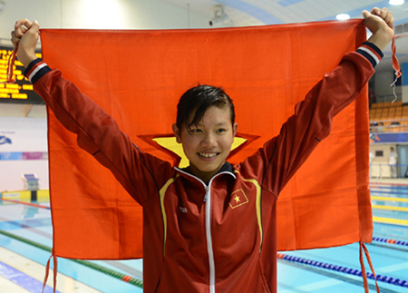 Ánh Viên giành tấm HCV đầu tiên cho đoàn TTVN tại Olympic trẻ.